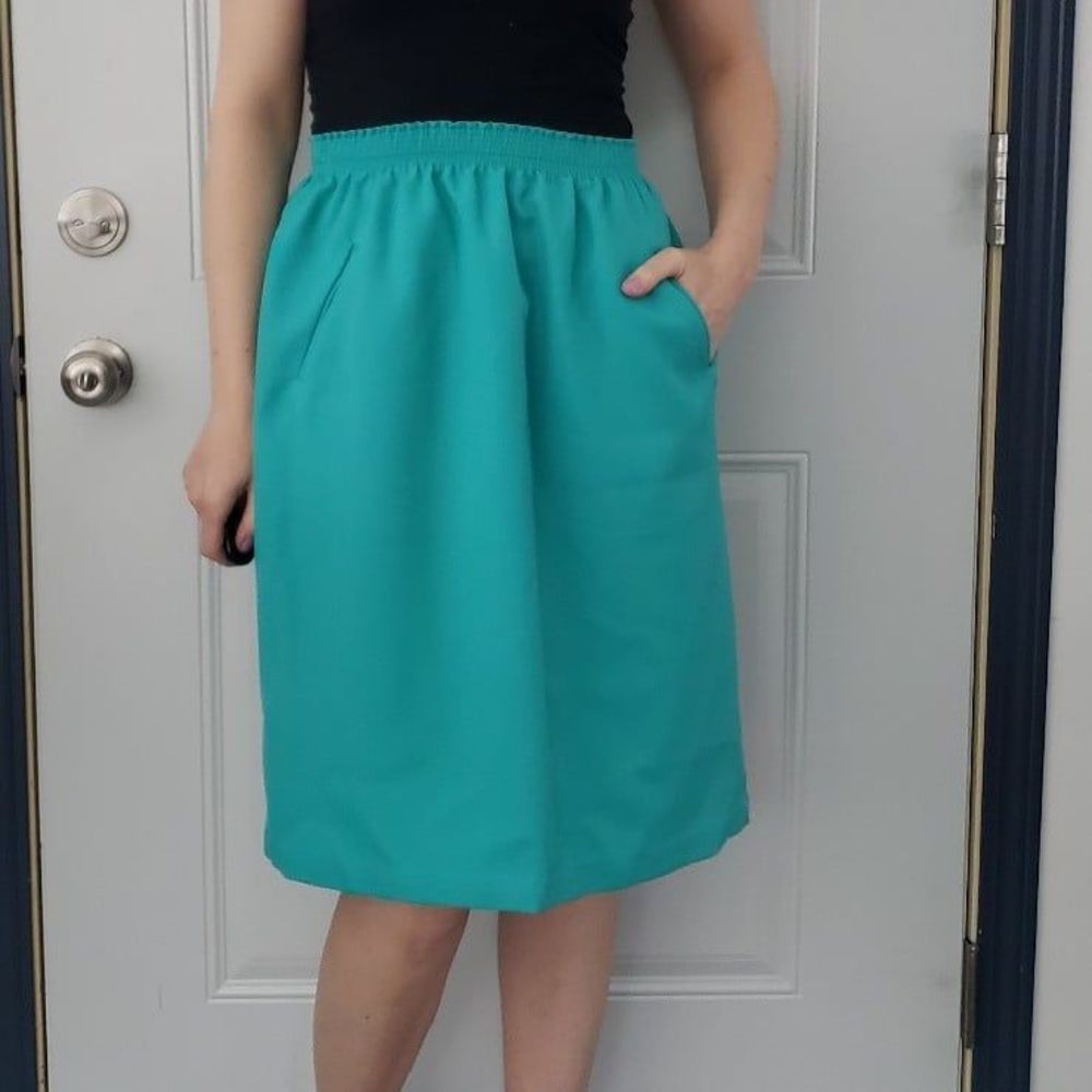 80s Teal Avon Fashions Skirt